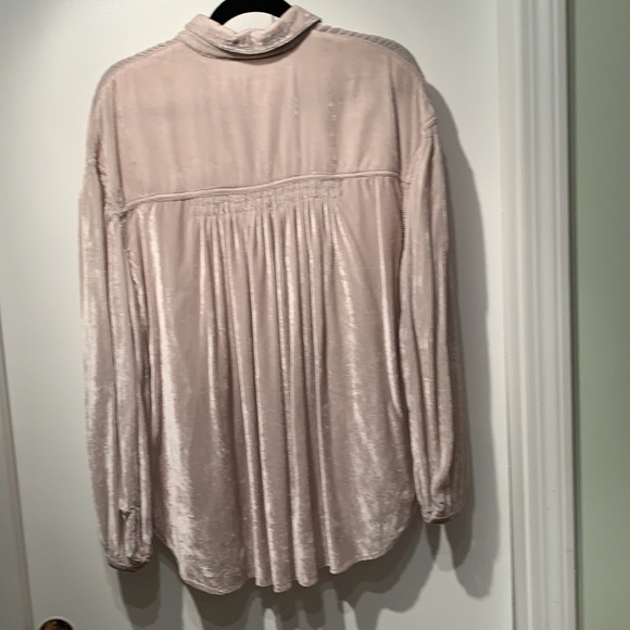 Free People La Luna Crushed Velvet Blouse XS - Picture 9 of 13